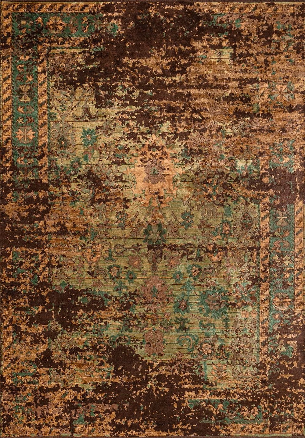 Patina Dark Brown - Mustard  Rug