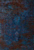Patina Dark Navy - Dark Brown Rug