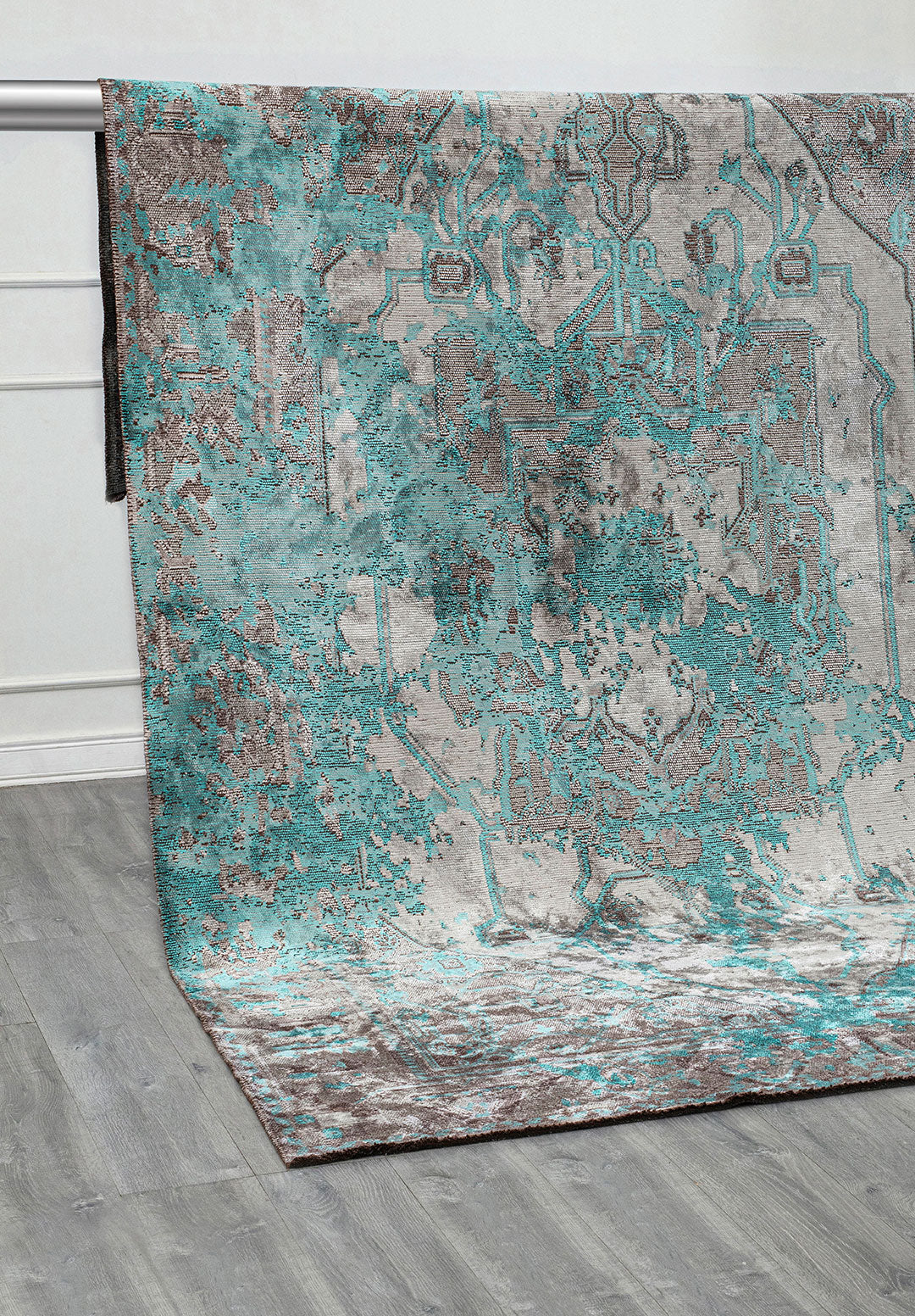 Emperor Turquoise - Grey Rug