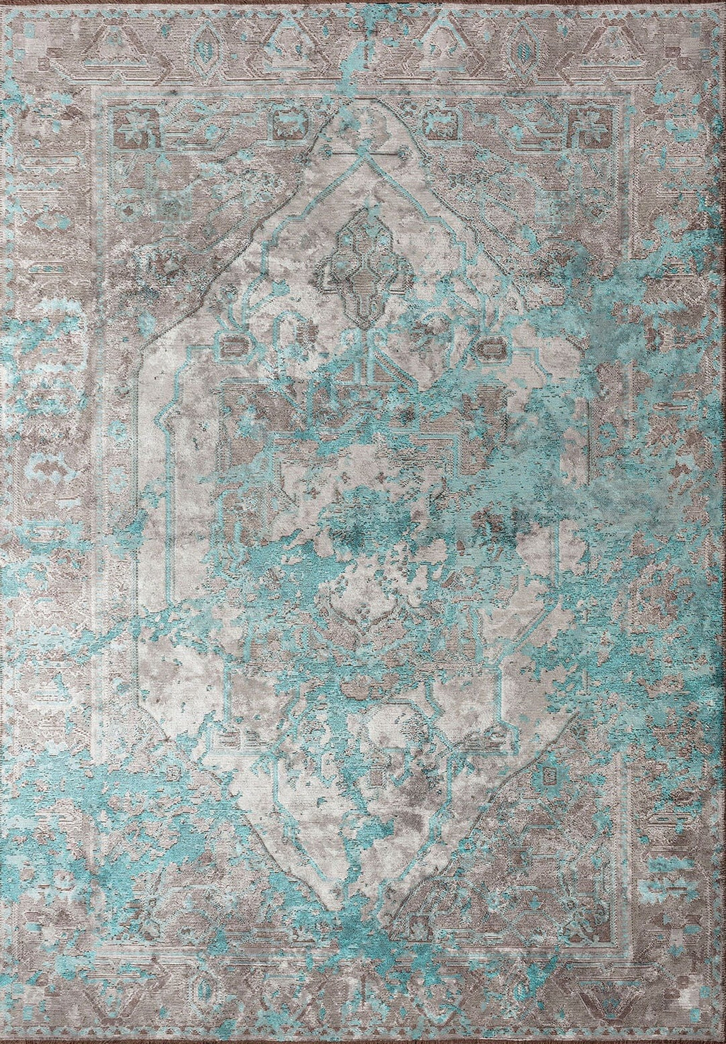 Emperor Turquoise - Grey Rug