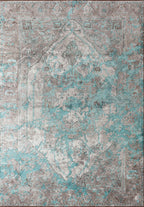 Emperor Turquoise - Grey Rug