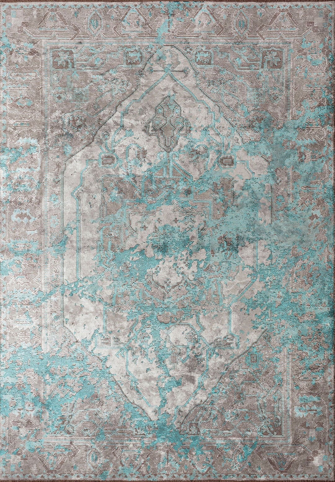 Emperor Turquoise - Grey Rug