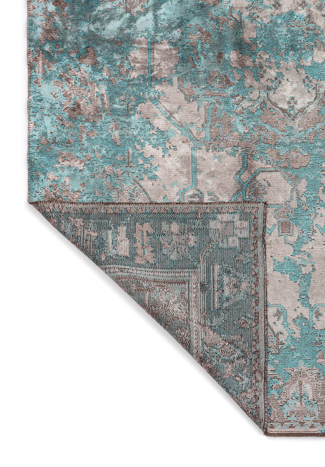 Emperor Turquoise - Grey Rug
