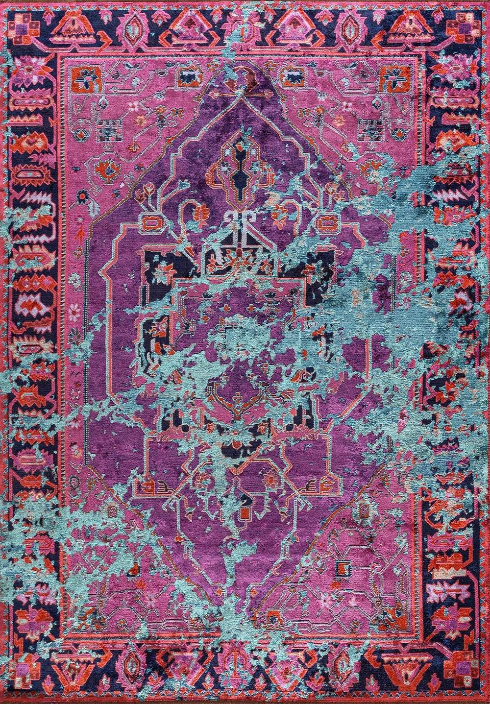 Emperor Turquoise - Purple Rug