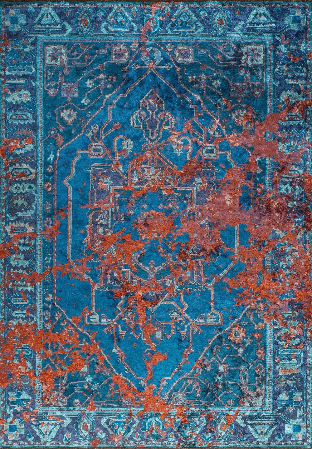 Emperor Rust - Turquoise Rug