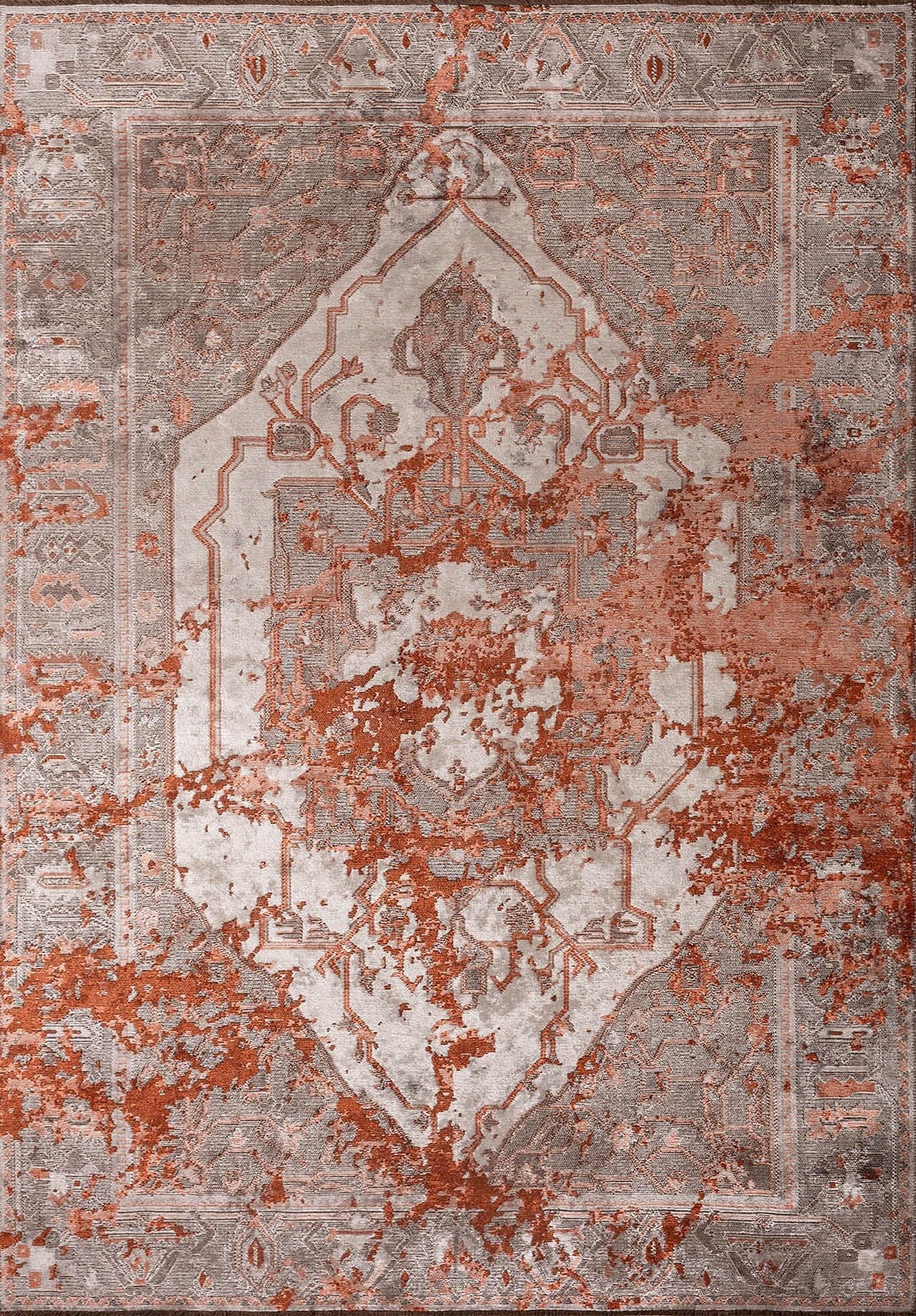 Emperor Rust - Grey Rug