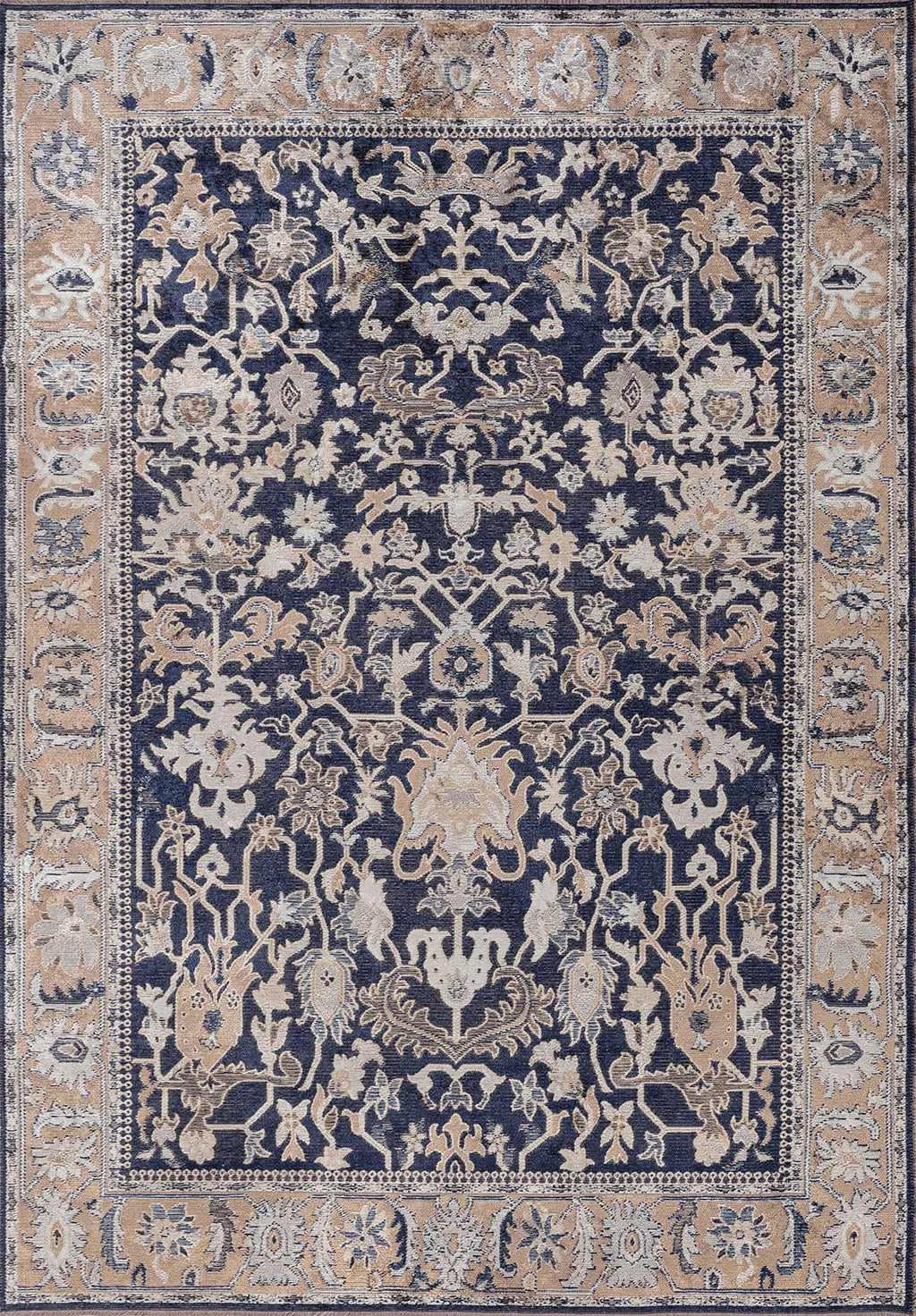 Grandeur Dark Beige - Dark Navy Rug