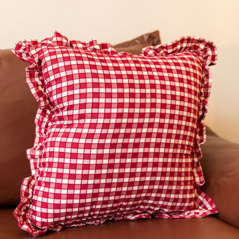 Retro Line Ruffle Cushion