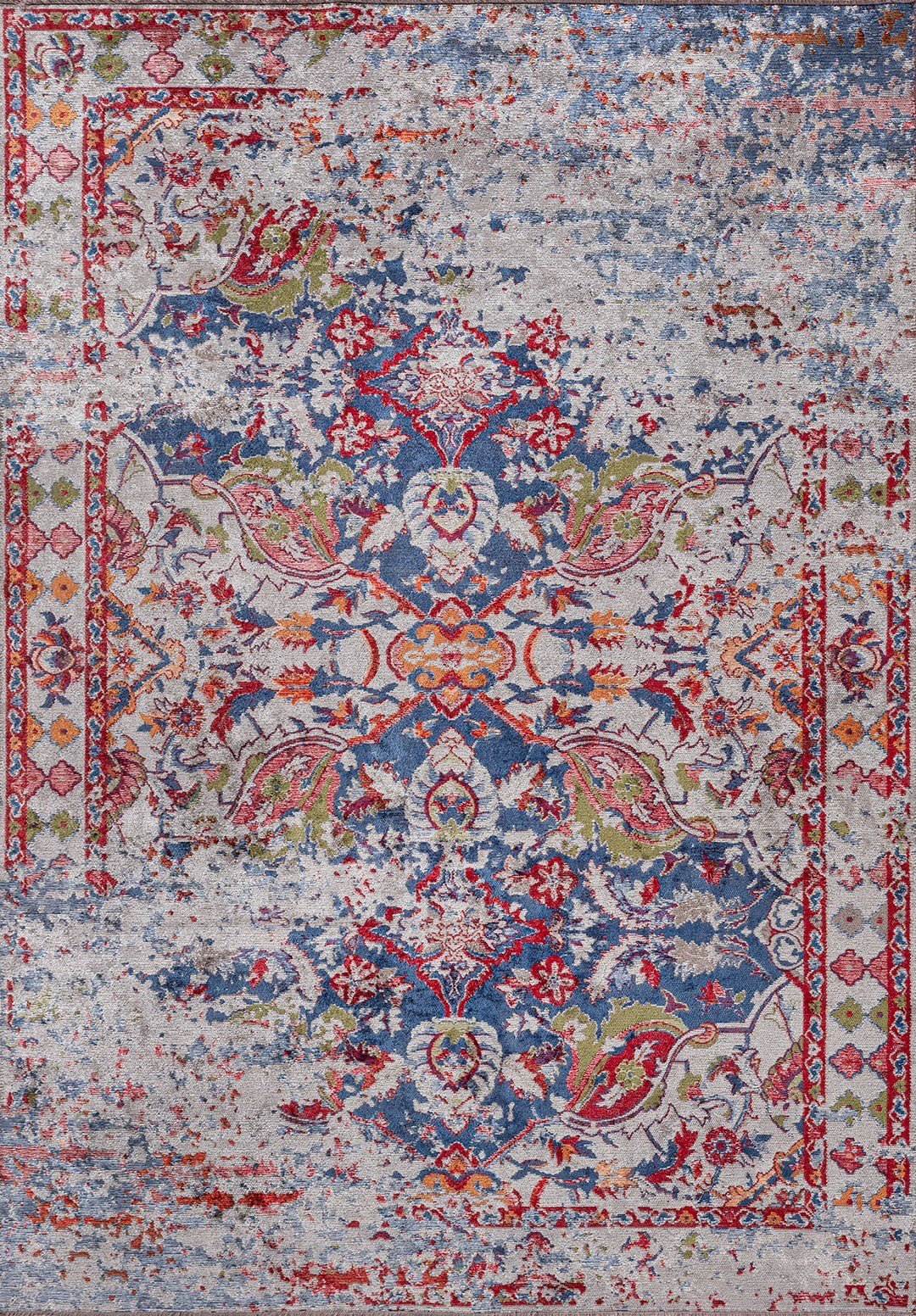 Bastille Light Grey - Navy Blue Rug