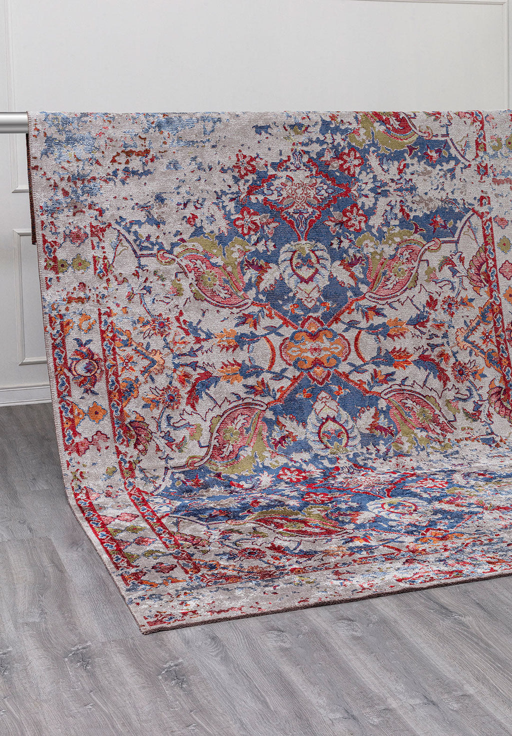 Bastille Light Grey - Navy Blue Rug