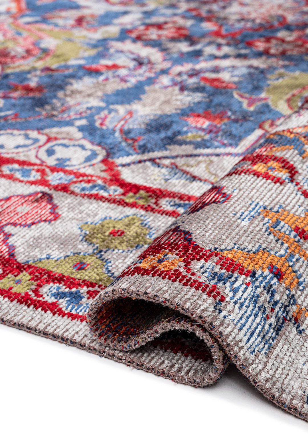 Bastille Light Grey - Navy Blue Rug