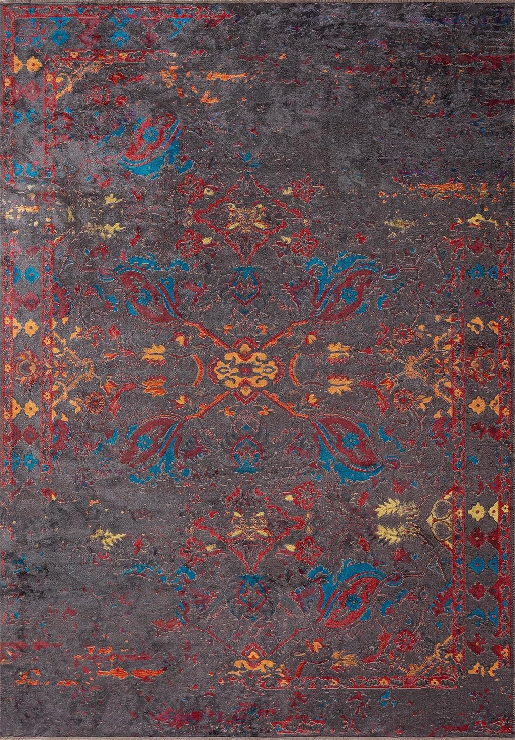 Bastille Charcoal - Red Rug