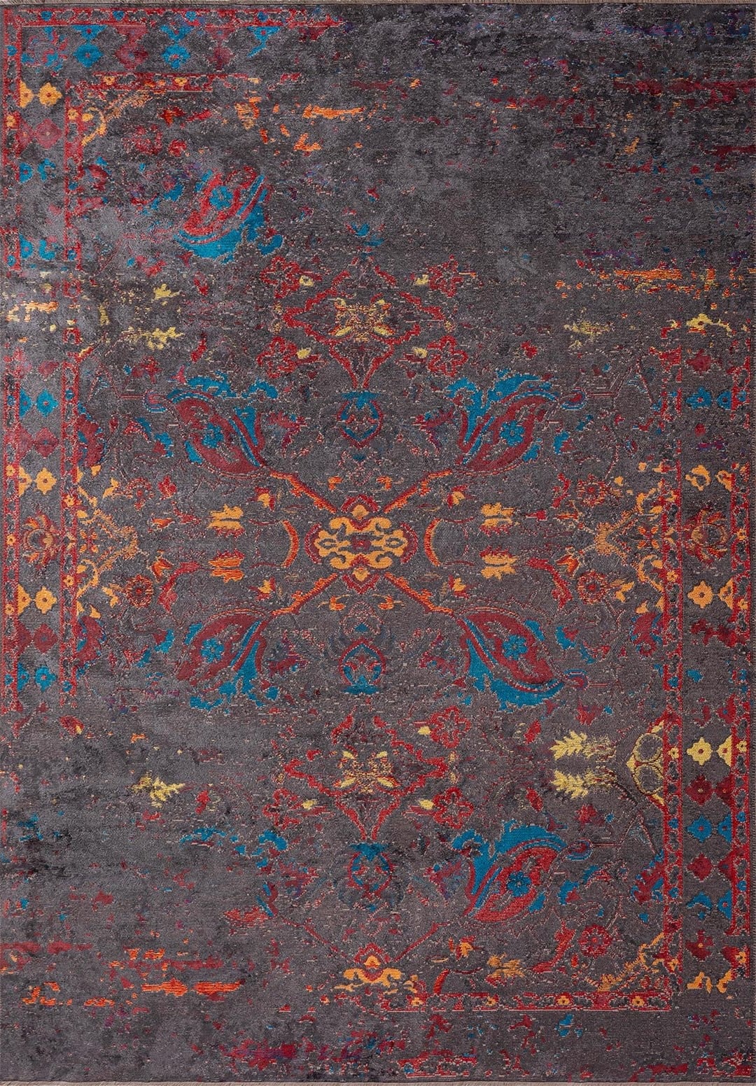 Bastille Charcoal - Red Rug