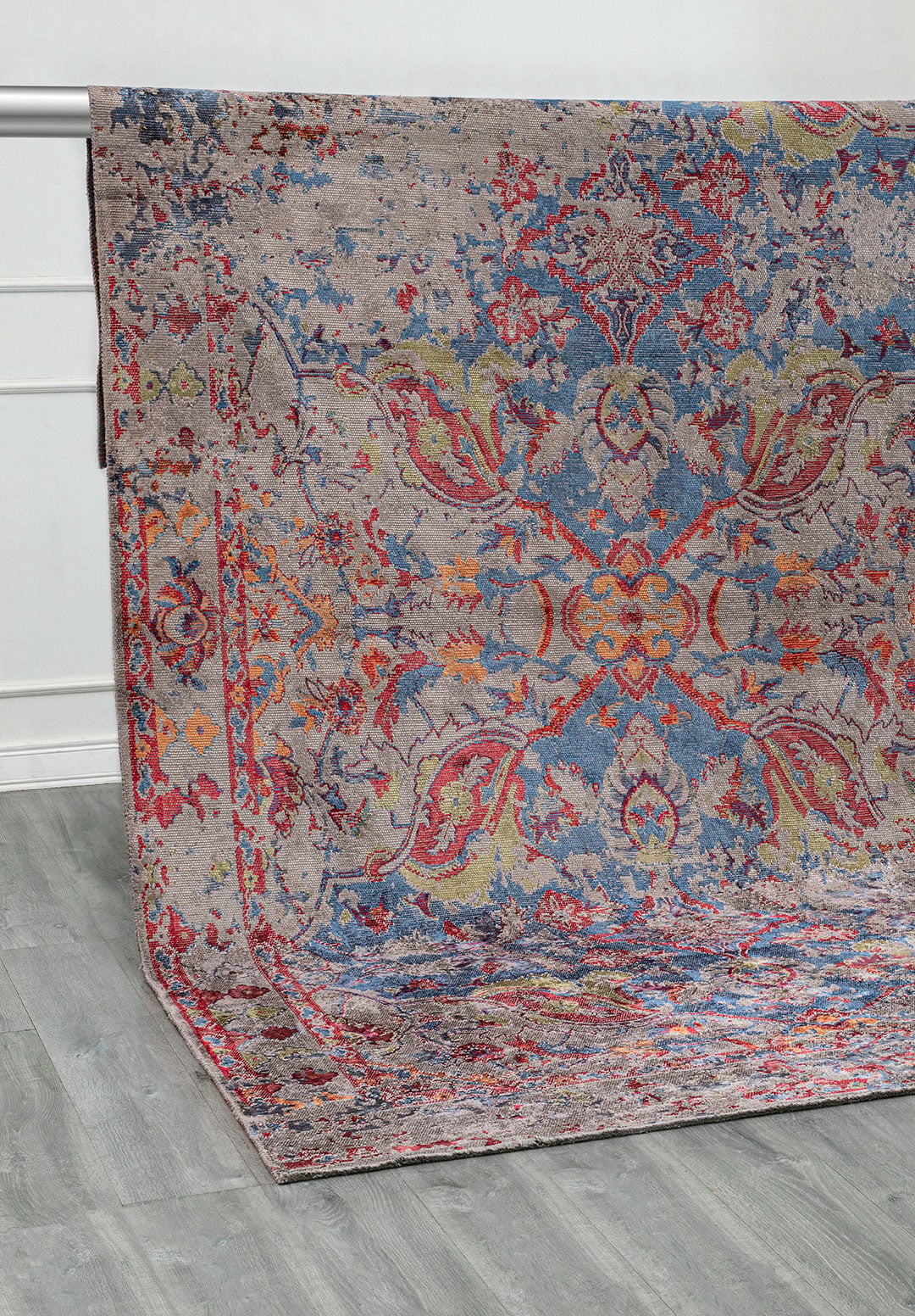 Bastille Dark Grey - Red Rug