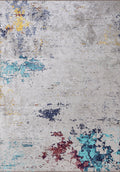 Frost Light Grey - Turquoise Rug