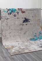 Frost Light Grey - Turquoise Rug