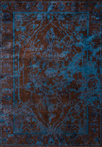 Emperor Navy Blue - Dark Brown Rug