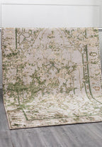 Emperor Forest Green - Light Cream Rug