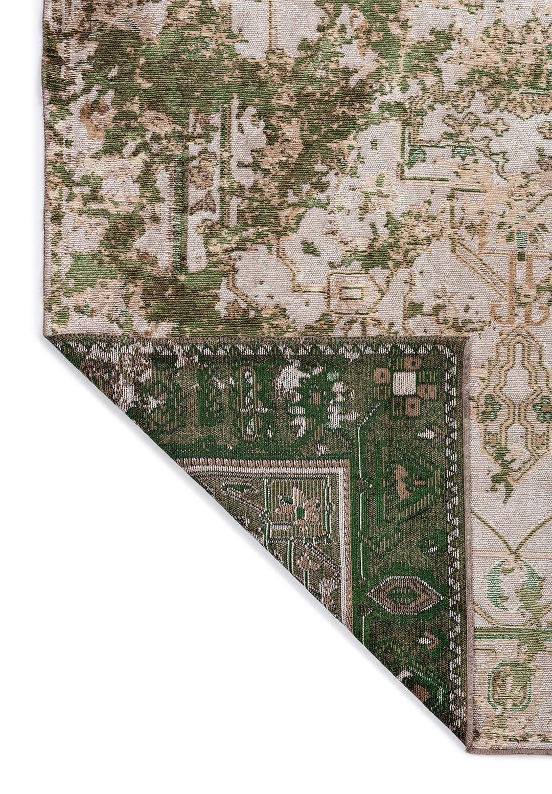 Emperor Forest Green - Light Cream Rug
