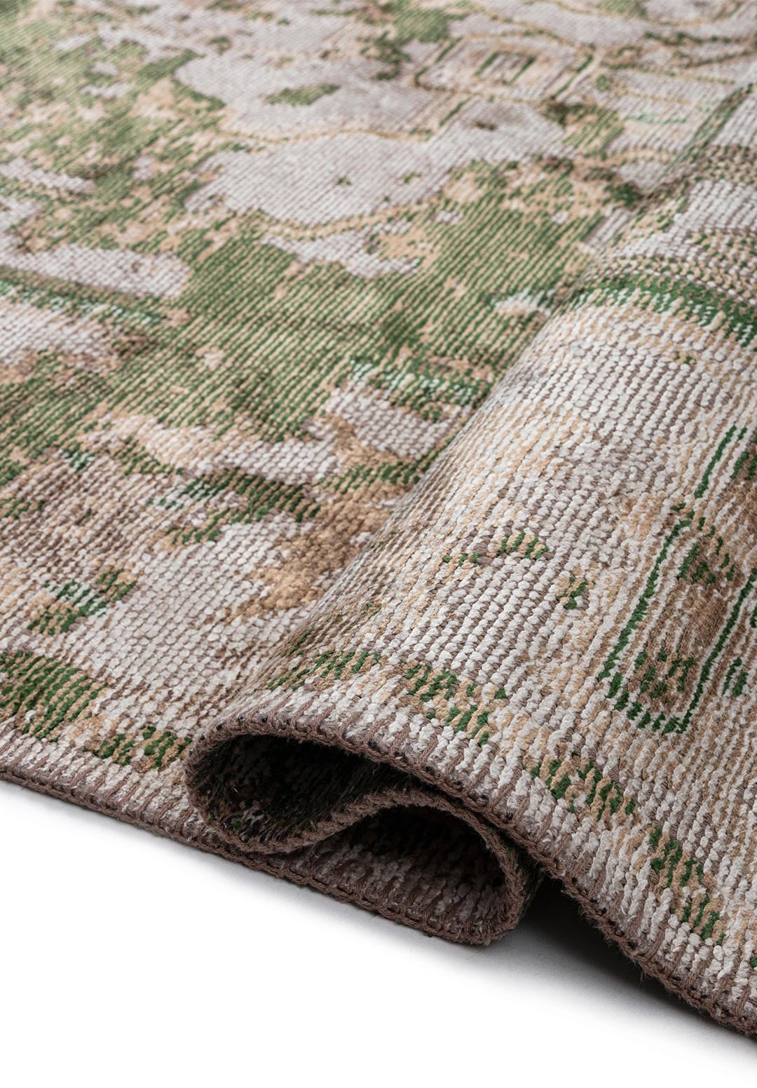 Emperor Forest Green - Light Cream Rug
