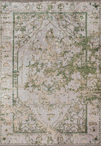 Emperor Forest Green - Light Cream Rug
