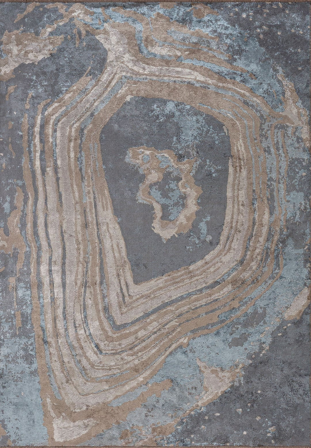 Strata Ice Blue - Beige Rug