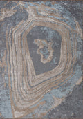 Smoke Blue - Beige Rug