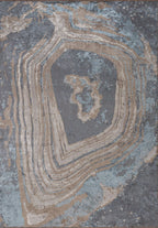 Smoke Blue - Beige Rug