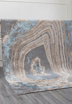 Smoke Blue - Beige Rug