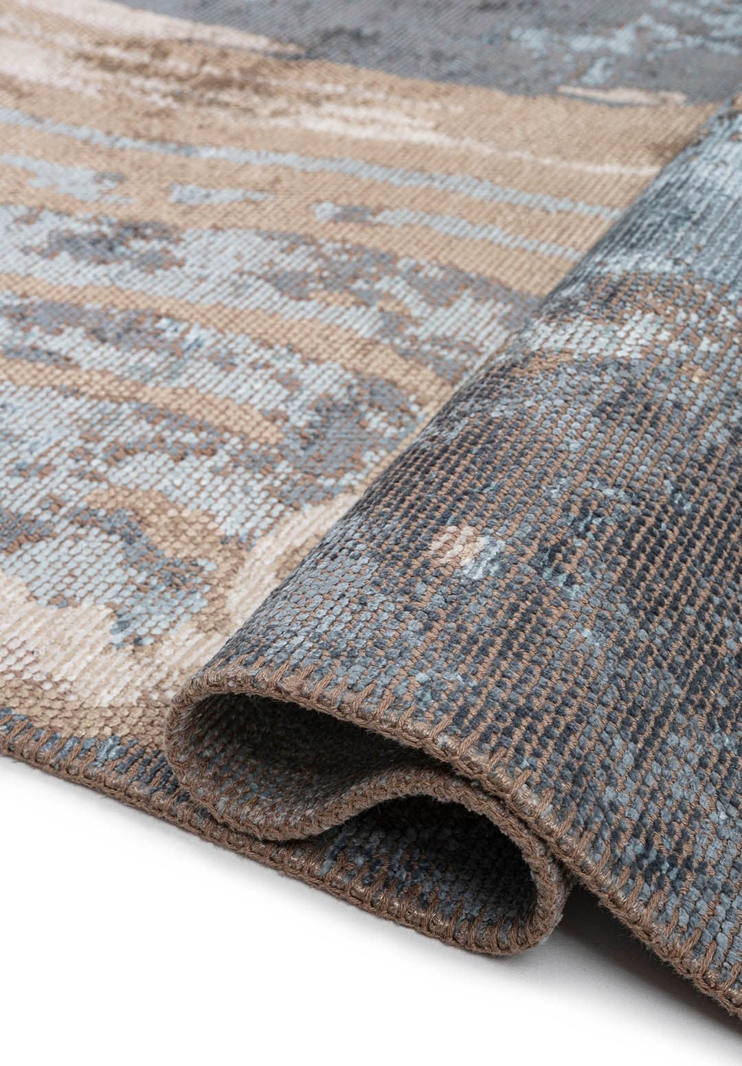 Strata Ice Blue - Beige Rug