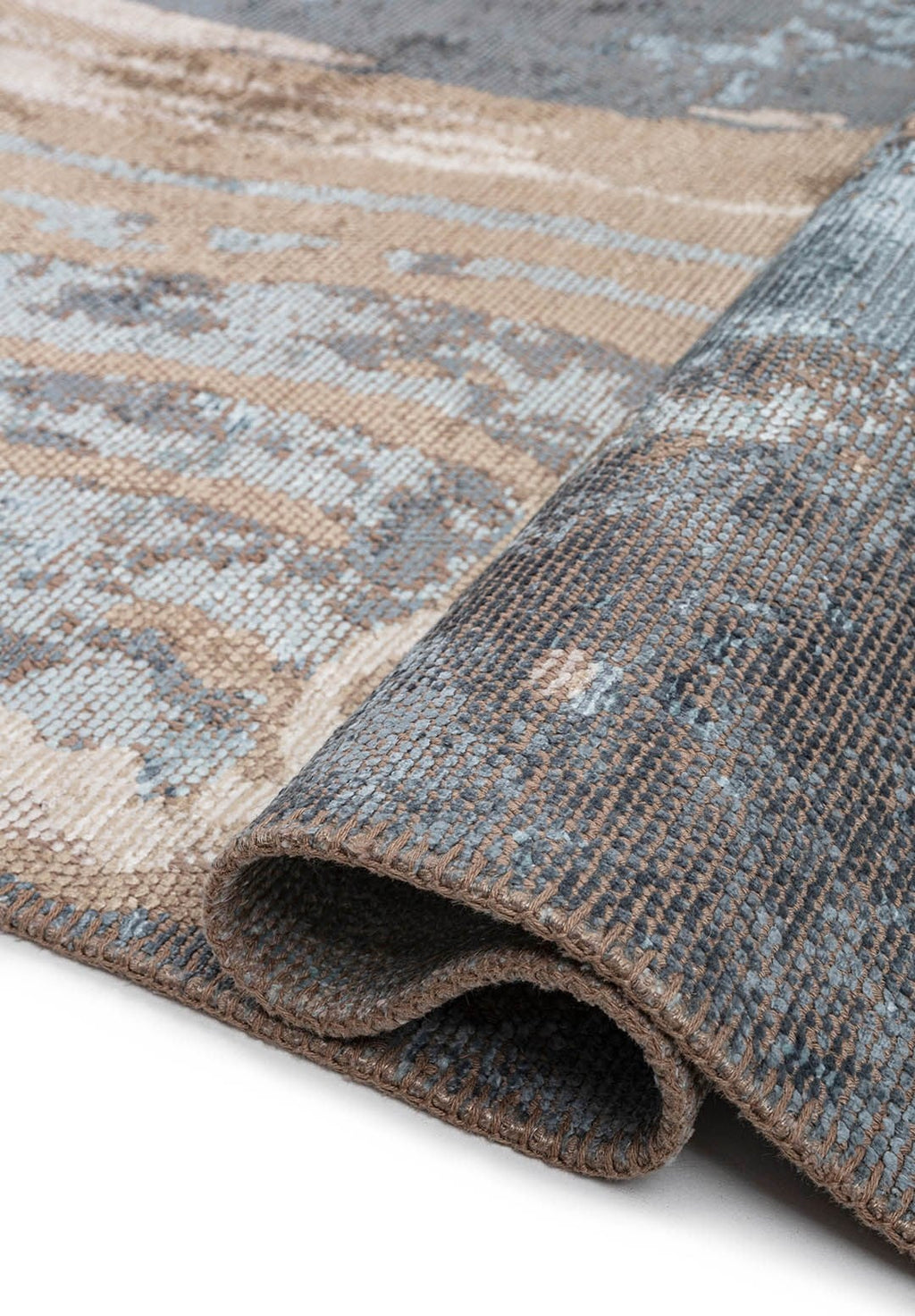 Smoke Blue - Beige Rug
