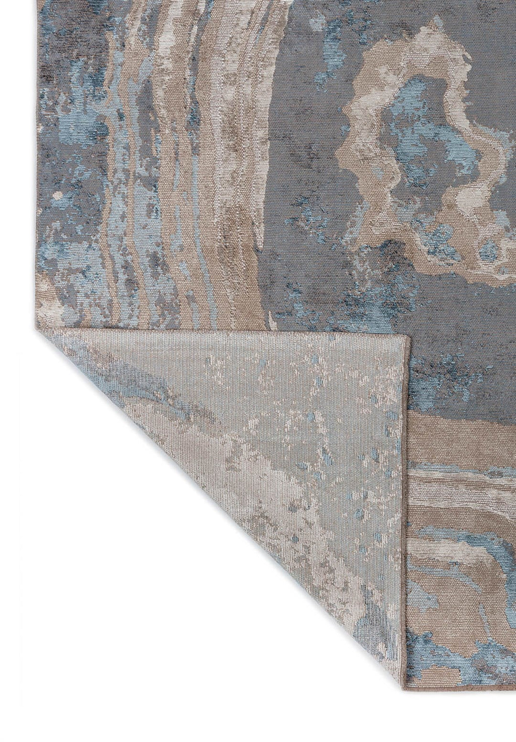 Strata Ice Blue - Beige Rug