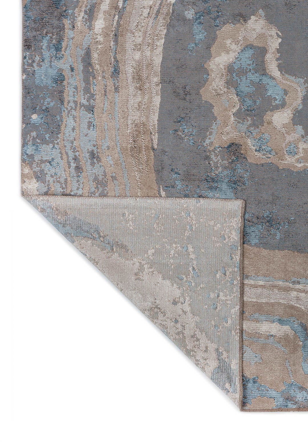 Strata Ice Blue - Beige Rug
