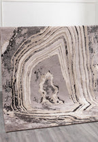 Smoke Grey - Beige Rug