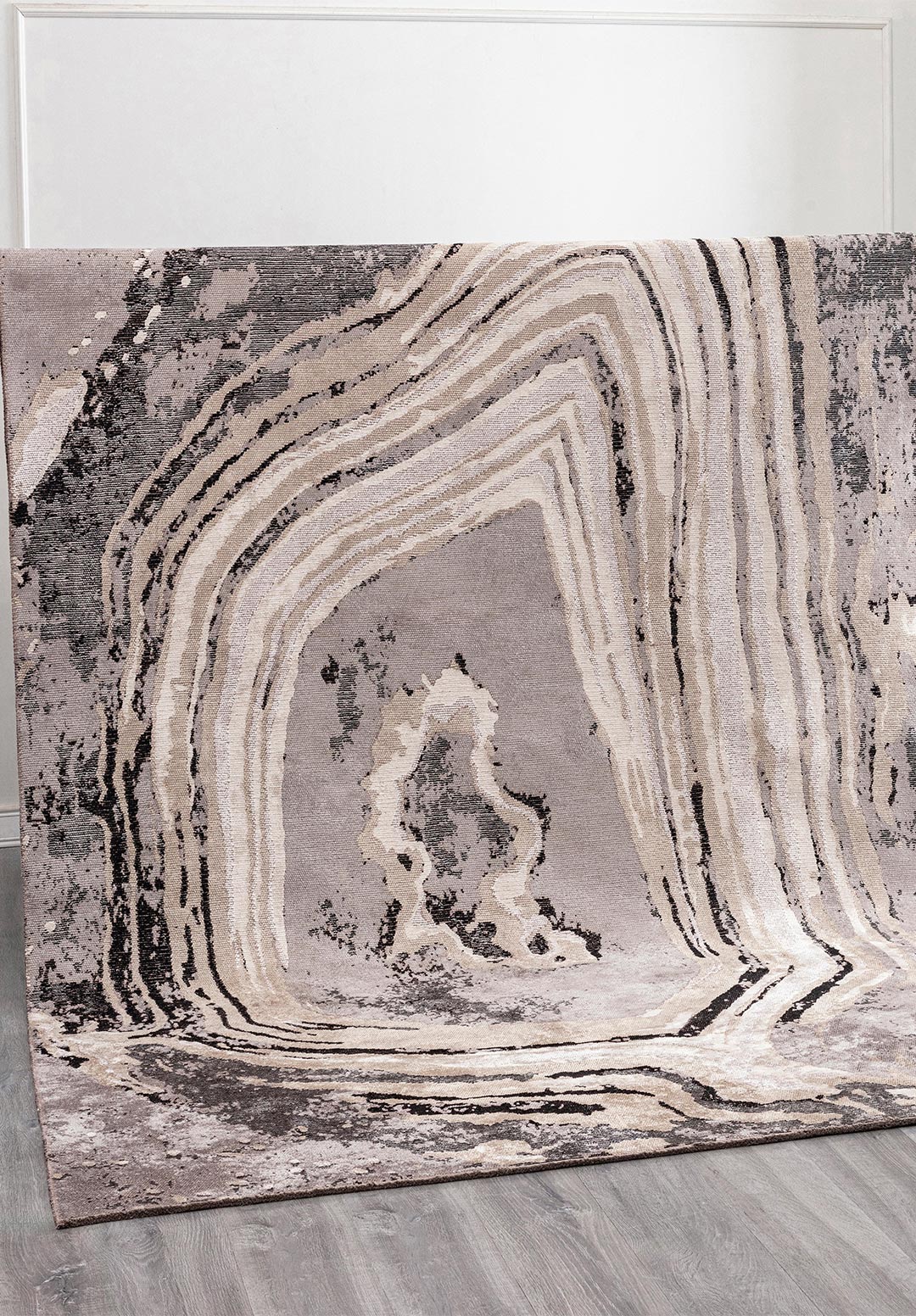 Smoke Grey - Beige Rug