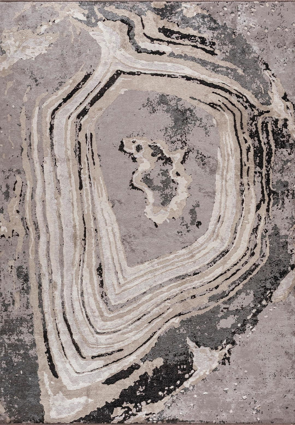 Smoke Grey - Beige Rug