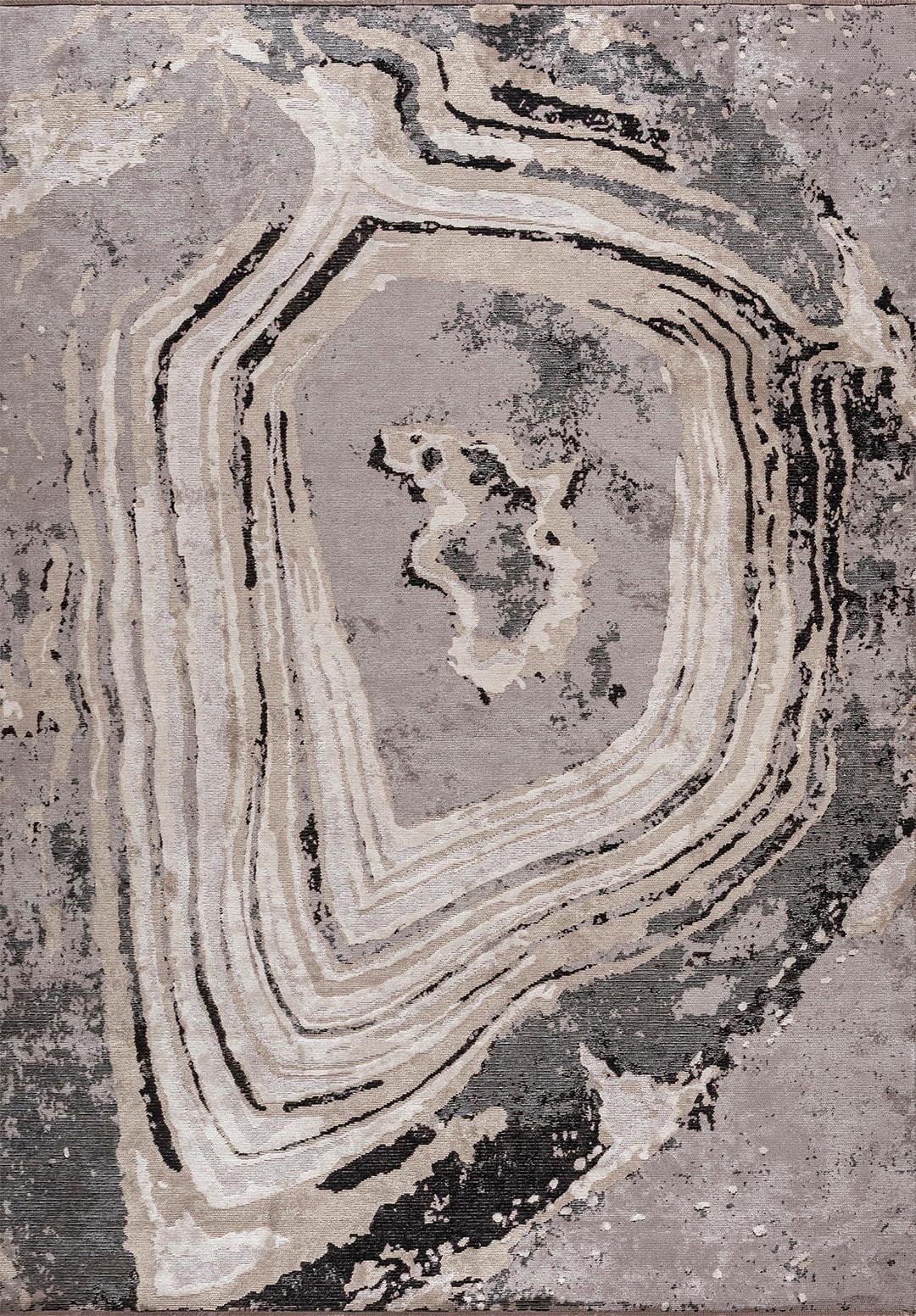 Smoke Grey - Beige Rug