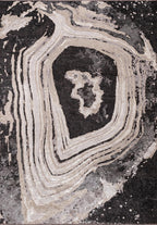 Smoke Black - Beige Rug