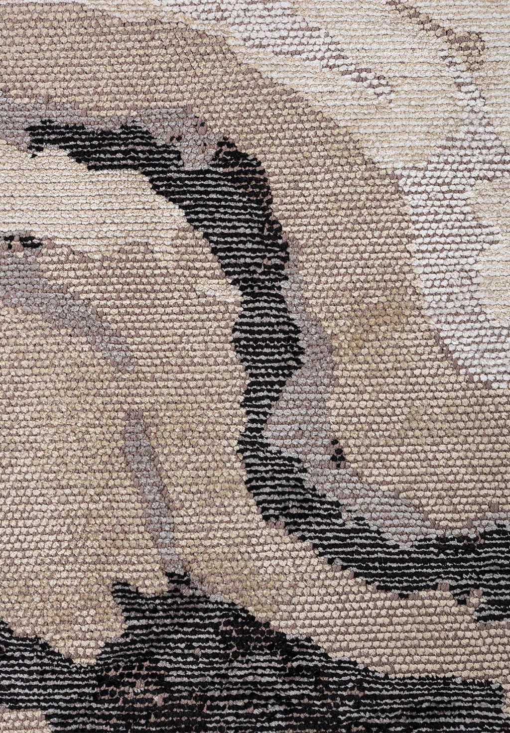Smoke Black - Beige Rug