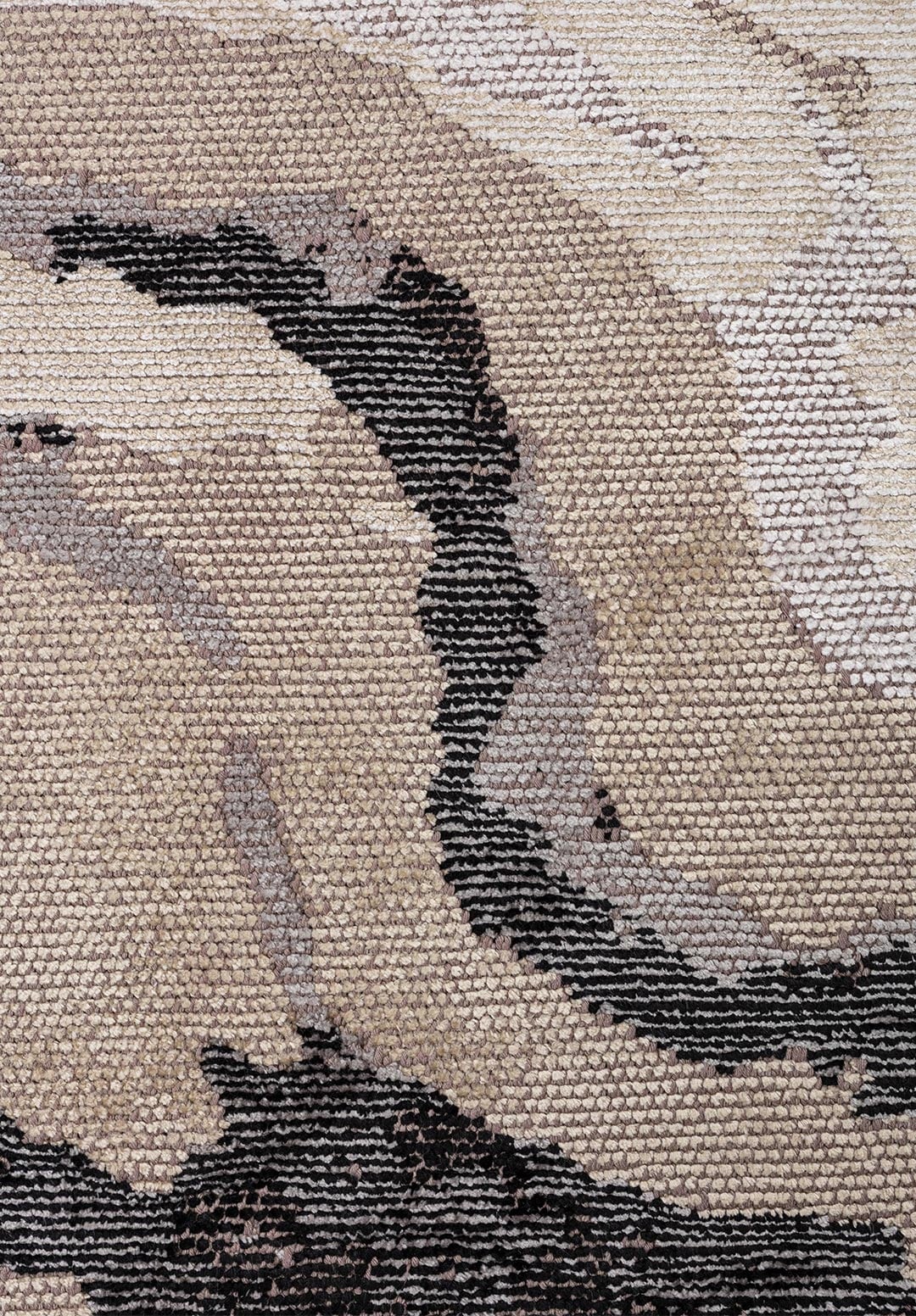 Smoke Black - Beige Rug