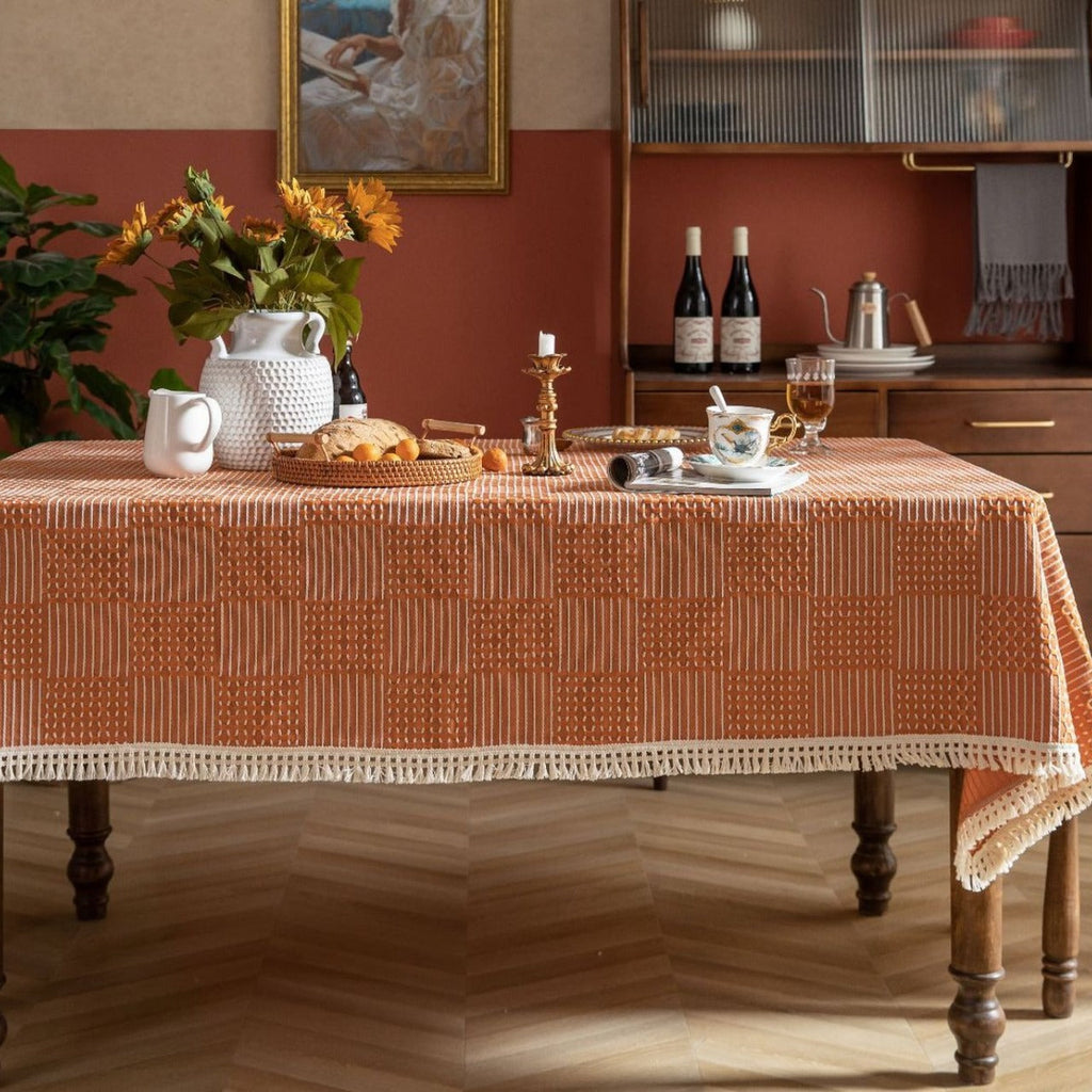 Vintage Geo Weave Tablecloth