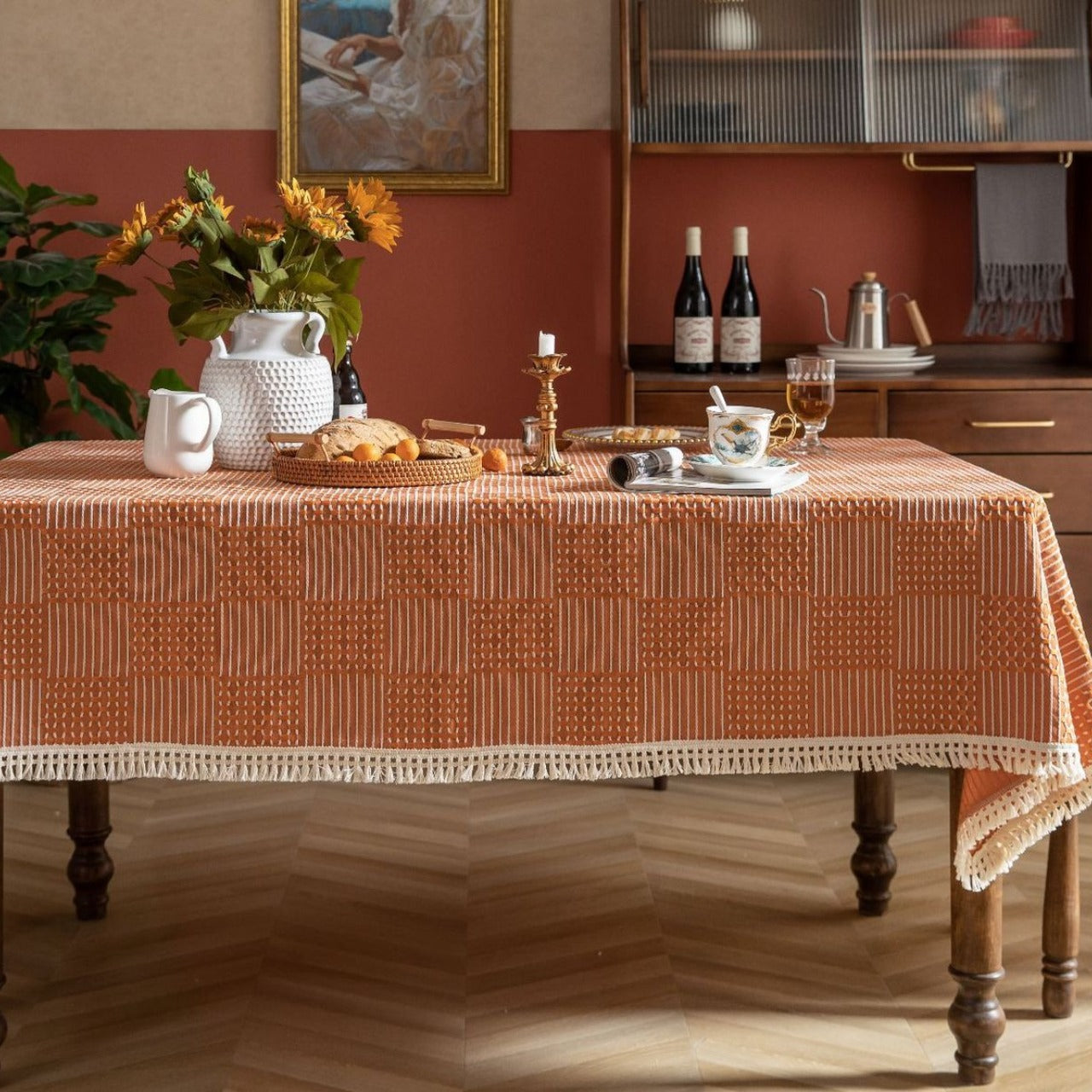 Vintage Geo Weave Tablecloth