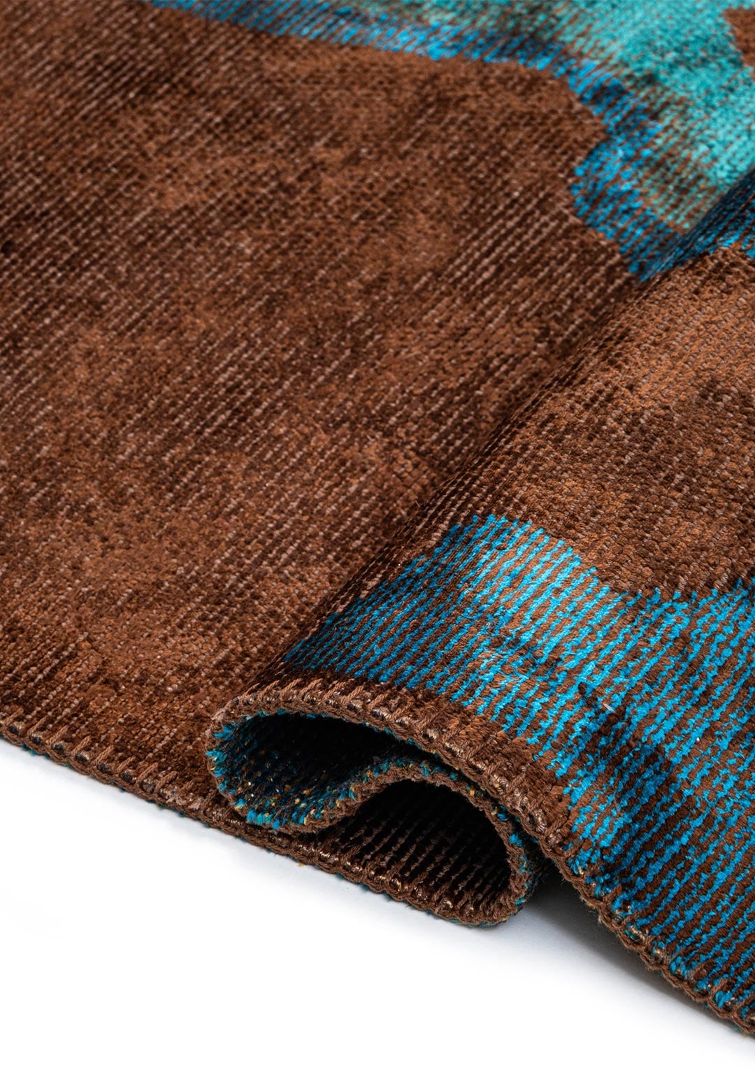 Isola Dark Brown - Cyan Rug
