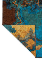 Isola Dark Brown - Cyan Rug