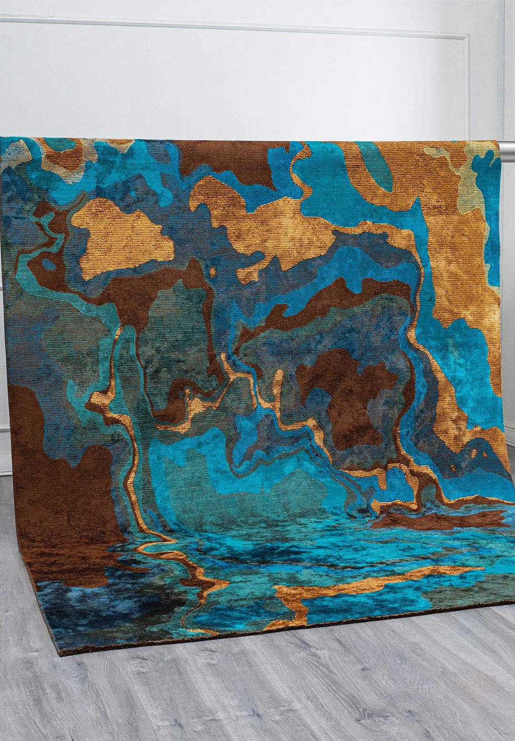 Isola Dark Brown - Cyan Rug