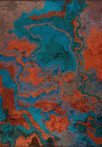 Isola Rust - Cyan Rug
