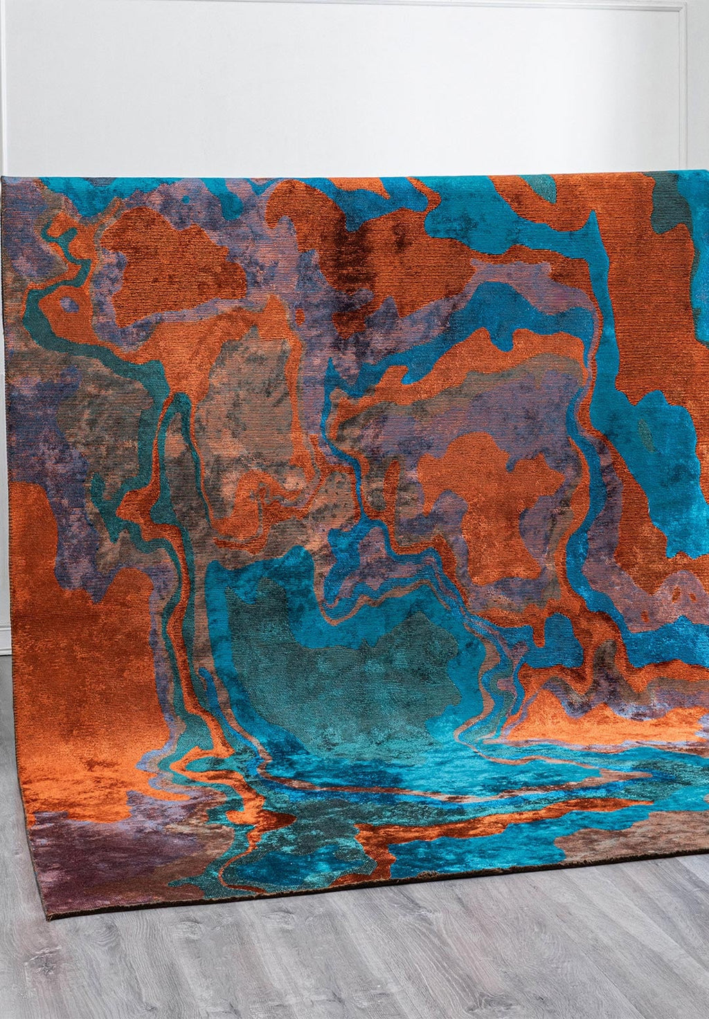 Isola Rust - Cyan Rug