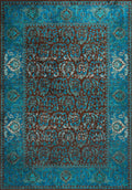 Vellora Dark Brown -Turquoise  Rug