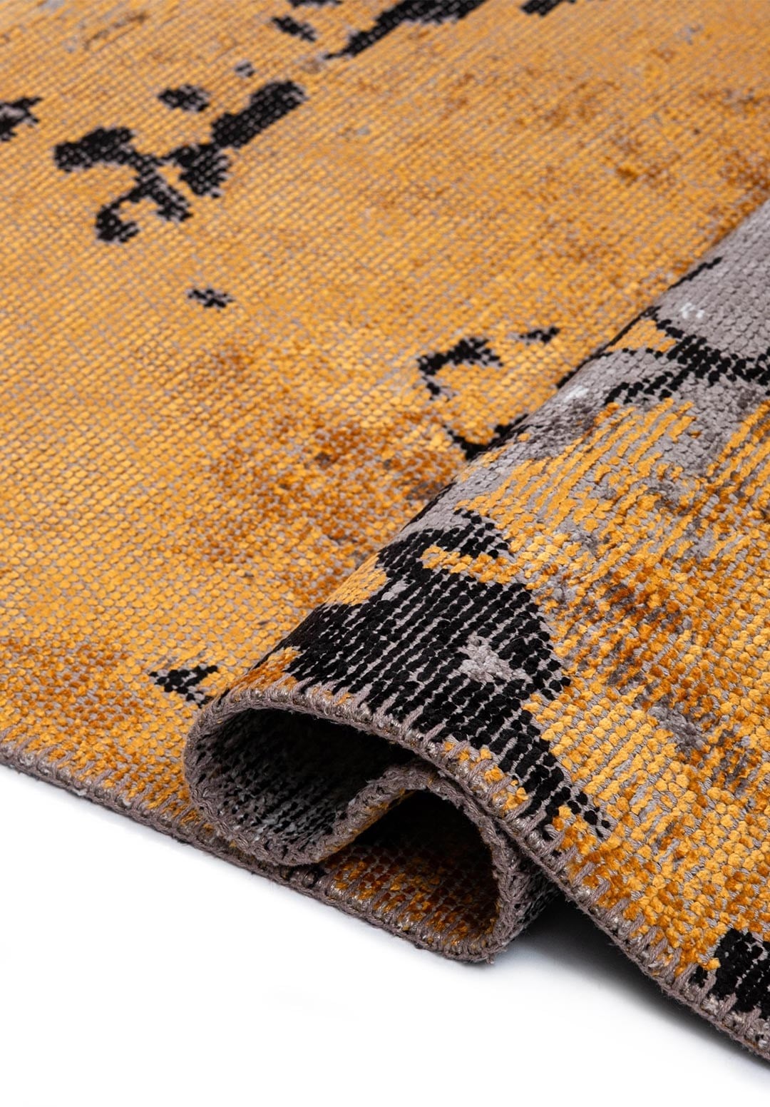 Harlequin White - Mustard Rug