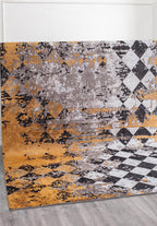 Harlequin White - Mustard Rug
